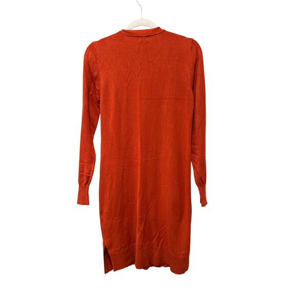 Women’s Collarless Longline Button Front Long Sleeve Knit Cardigan Size Small - Picture 3 of 6